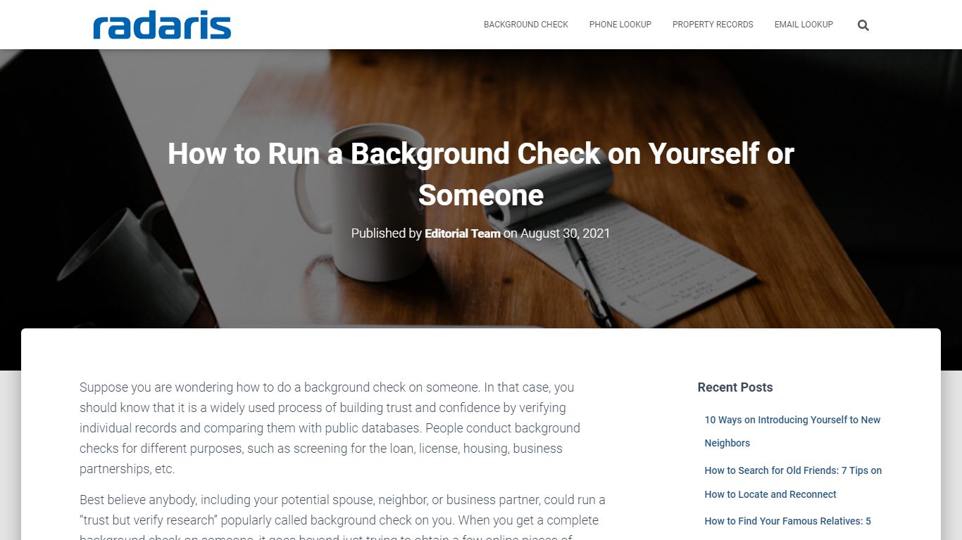 How to Run a Background Check on Yourself or Someone - Radaris